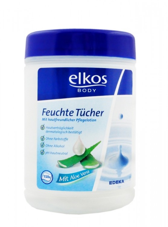 Elkos vlhčené ubrousky v dóze 150ks Elkos vlhčené ubrousky v dóze 150ks - Papírová hygiena Kosmetické kapesníčky box